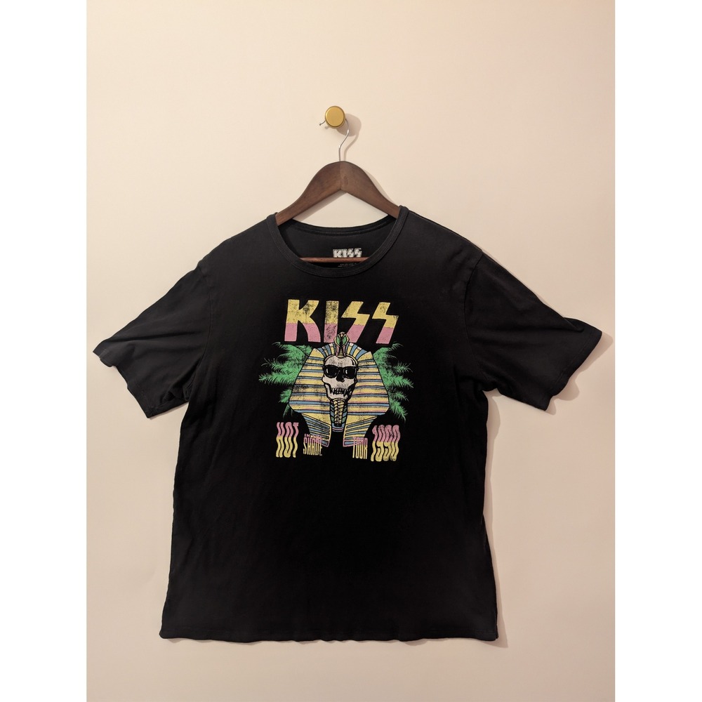 KISS Hot In The Shade Tour 1990 T-Shirt Mens L/XL Black Excellent Graphic Tee